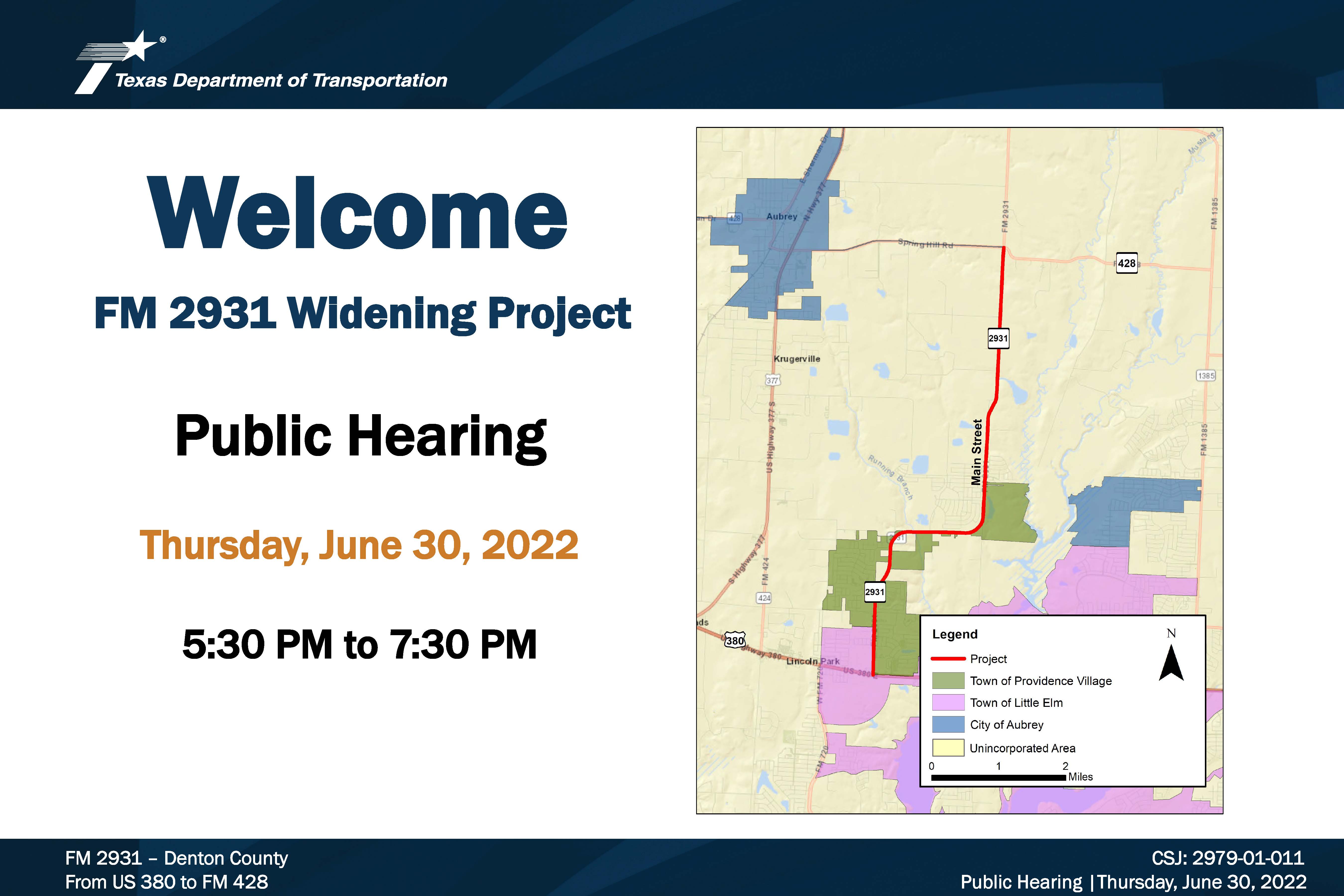 Virtual Public Hearing for FM 2931 | Keep It Moving Dallas